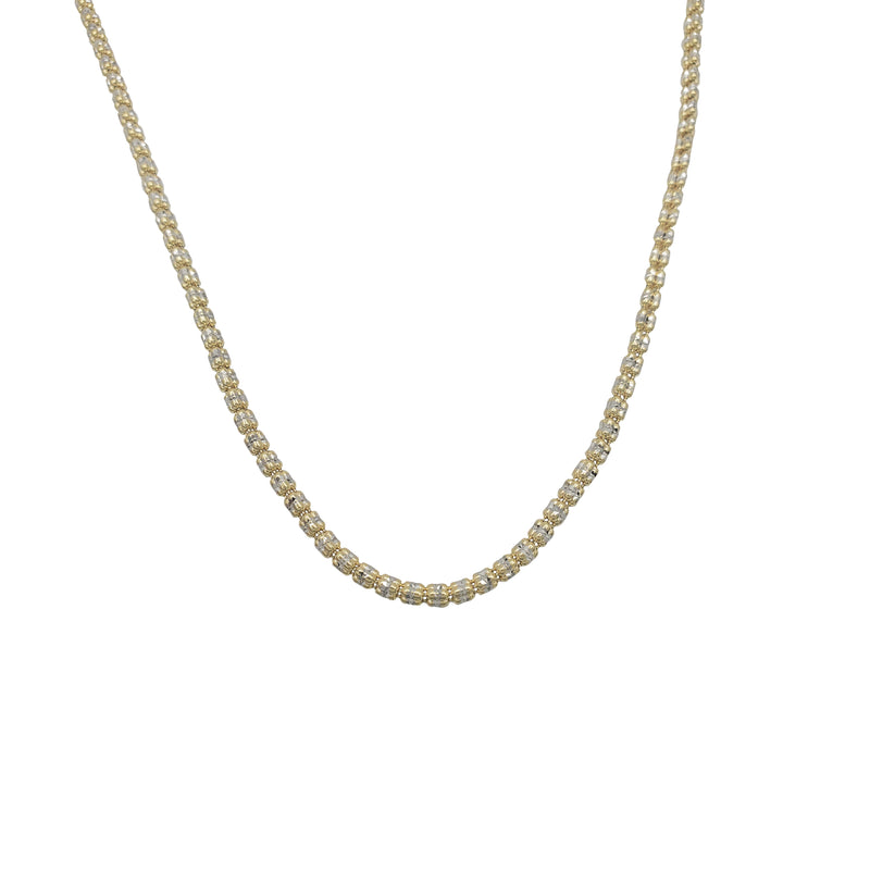 Two-Tone Round Ice Bracelet (14K)