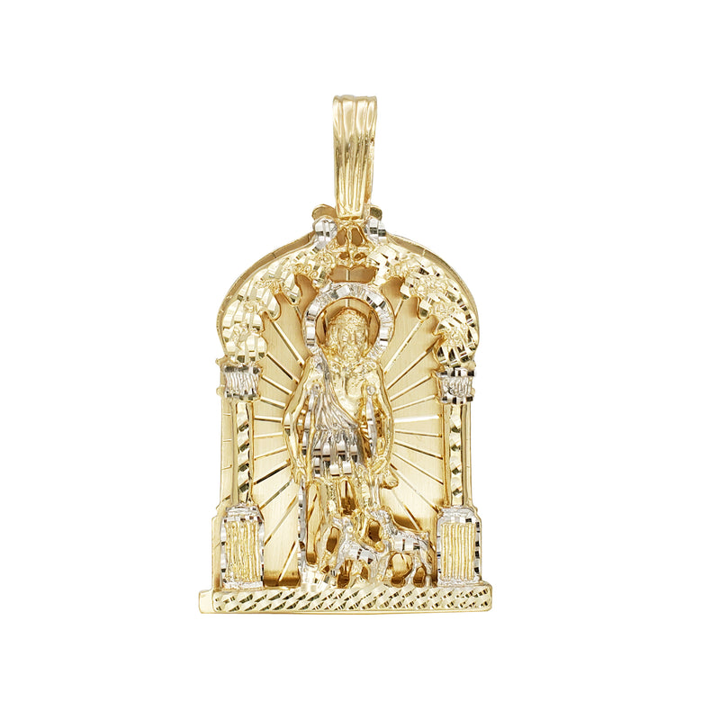 Two-Tone Saint Lazarus Medallion Pendant (14K)