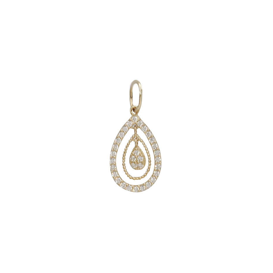 Zirconia Teardrop Pendant (14K)