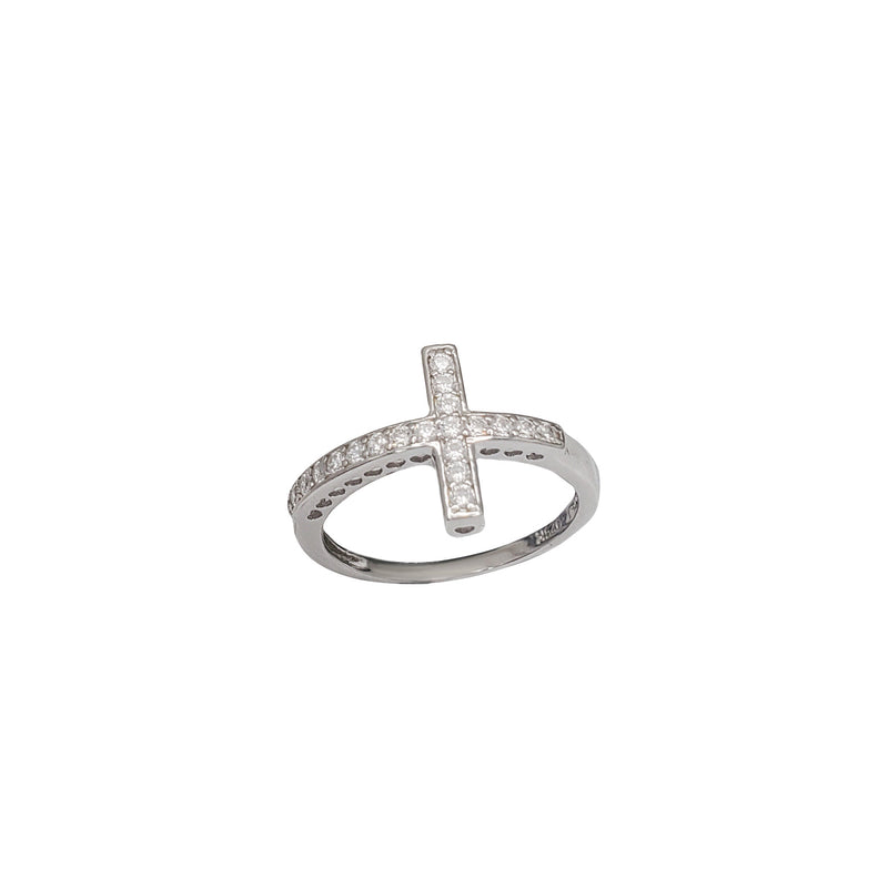 Zirconia Cross Ring (Silver)