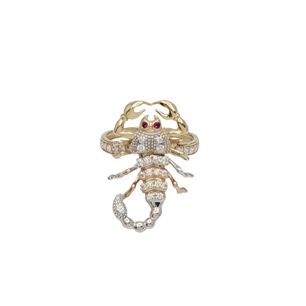 Tricolor Zirconia Scorpio Motion Ring (14K)