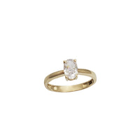 Oval Cut Zirconia Engagement Ring (14K)