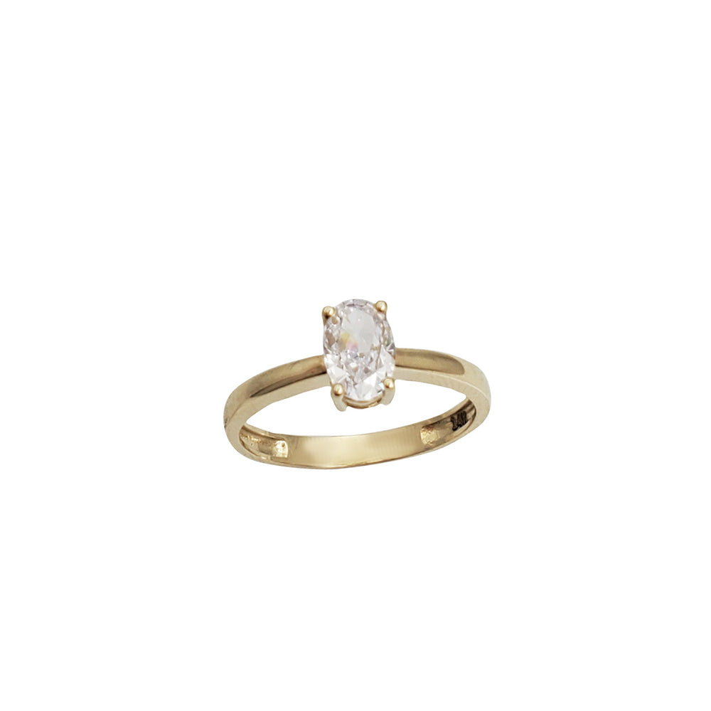 Oval Cut Zirconia Engagement Ring (14K)
