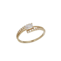 Fancy Zirconia Emerald Cut Lady Ring (14K)