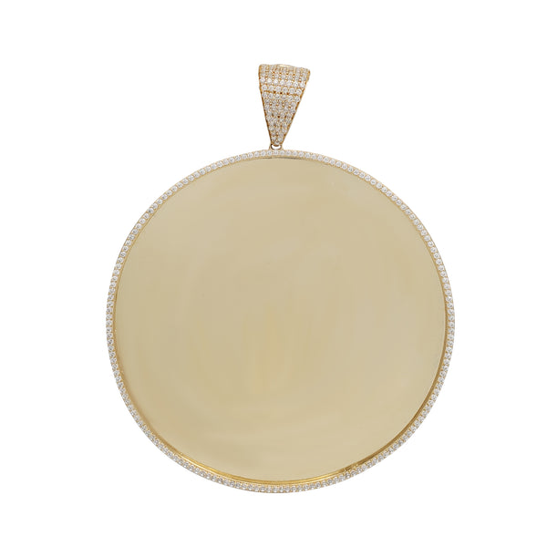 Round CZ Picture Pendant (14K)