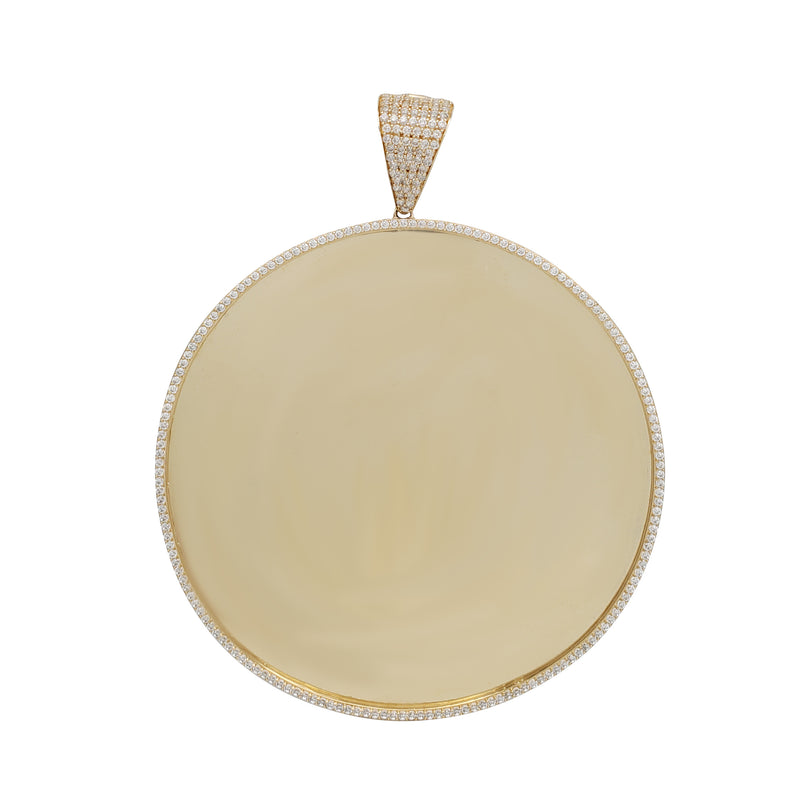 Round CZ Picture Pendant (14K)