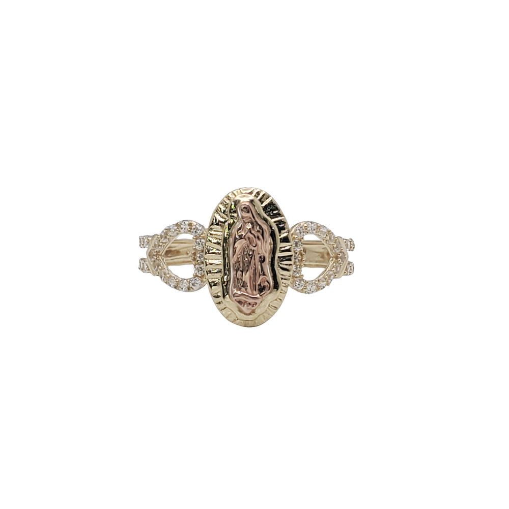Lady of Guadalupe CZ Oval Ring (14K)