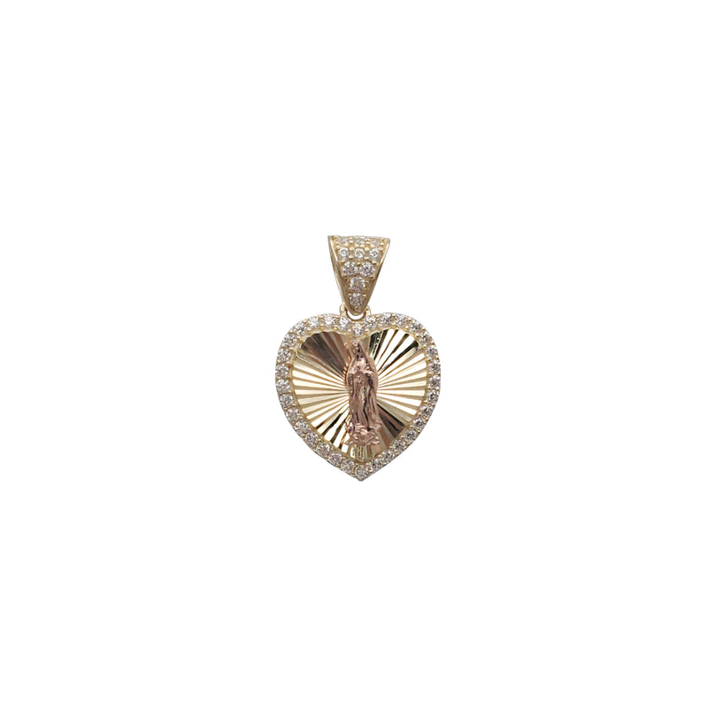 Our Lady of Guadalupe CZ Heart Pendant (14K)