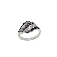 White Gold Black CZ Lady Fancy Ring (14K)