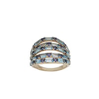 Amethyst & Blue Topaz Lady Fancy Ring (14K)