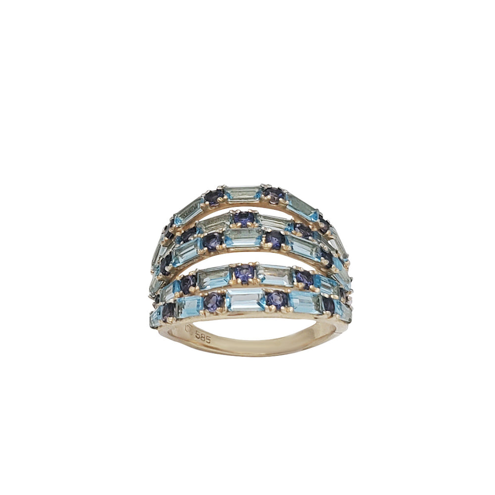 Amethyst & Blue Topaz Mukadzi Fancy Mhete (14K)