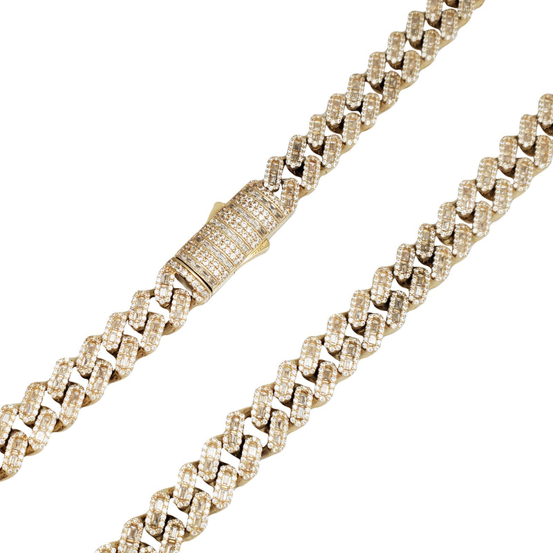 Yellow Gold CZ Baguette Monaco Bracelet (14K)