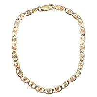 Tricolor Valentino Heart Link Bracelets (14K)