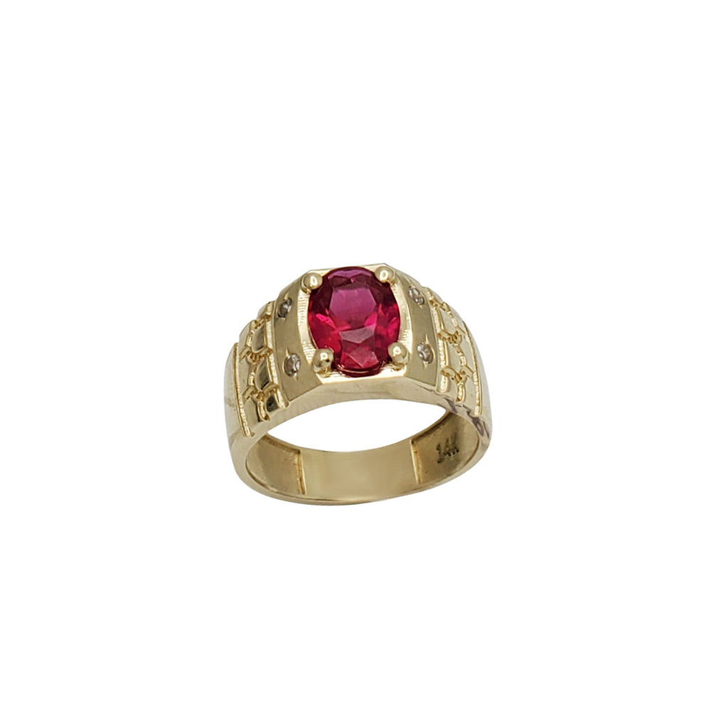 Nuggets CZ Oval Baby-Sized/ Pinky Ring (14K)