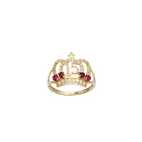Zirconia Crown 15 Quinceanera Ring (14K)