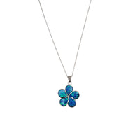 Flower Opal Cable Necklace (Silver)