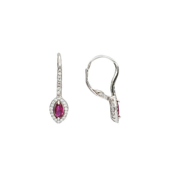 Marquise Huggies Earrings (Silver)