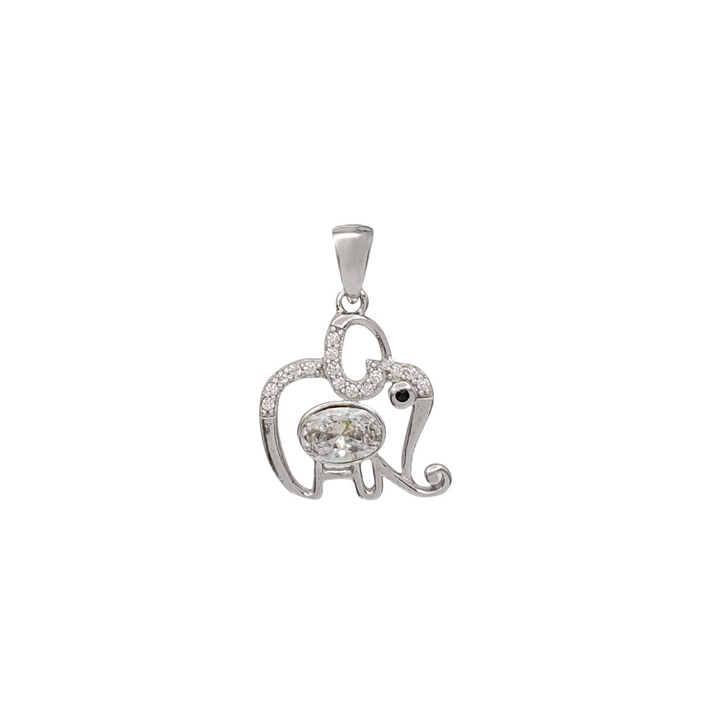 Icy Elephant Pendant (Silver)
