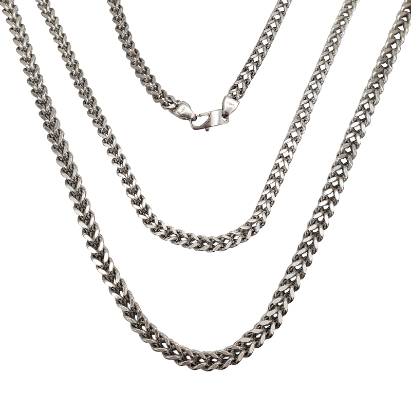White Gold Lightweight/Hollow Franco Chain (14K)