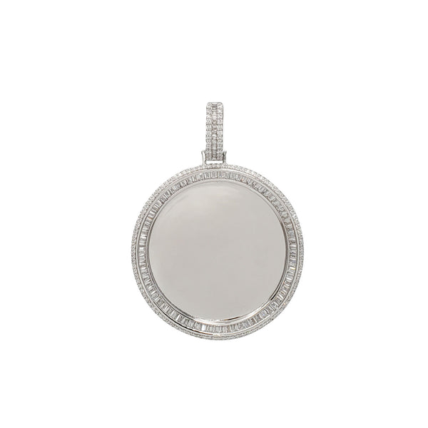 Zirconia Round Picture Pendant (Silver)