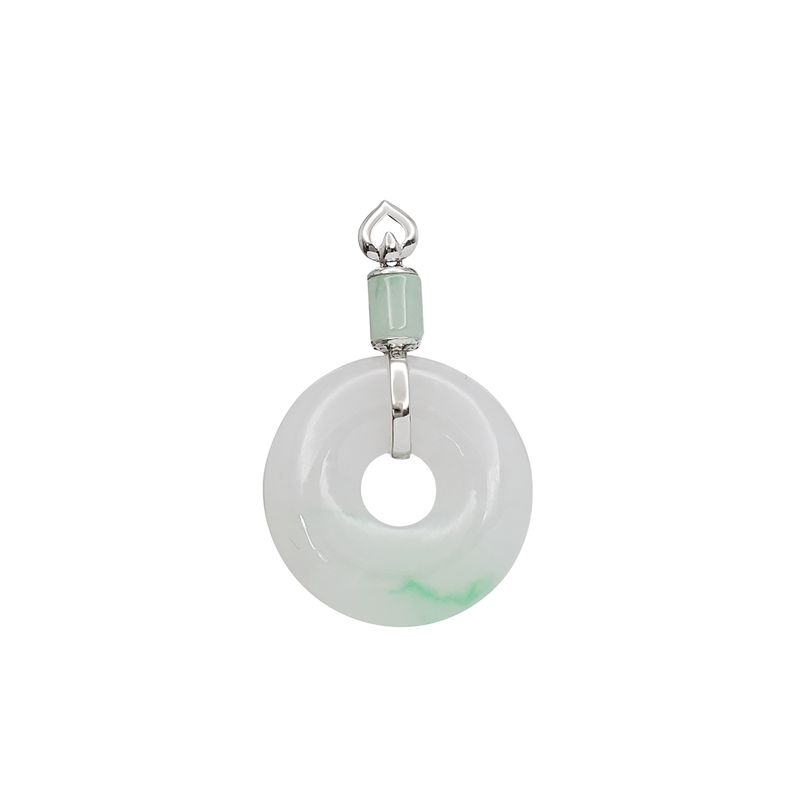 Round Jade Pi Disc Pendant (14K)