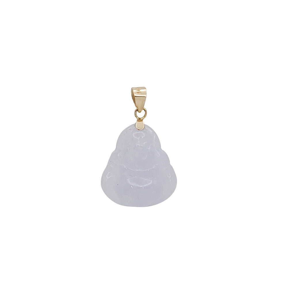 Light Purple Jade Buddha Pendant (14K)