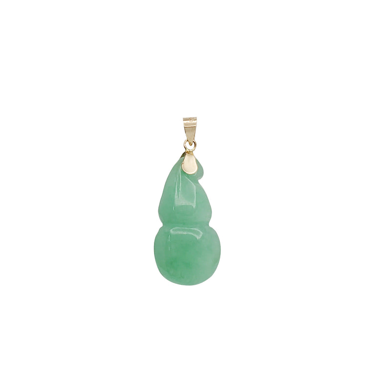 【玉葫芦】Light Green Jade Hulu Pendant (14K)