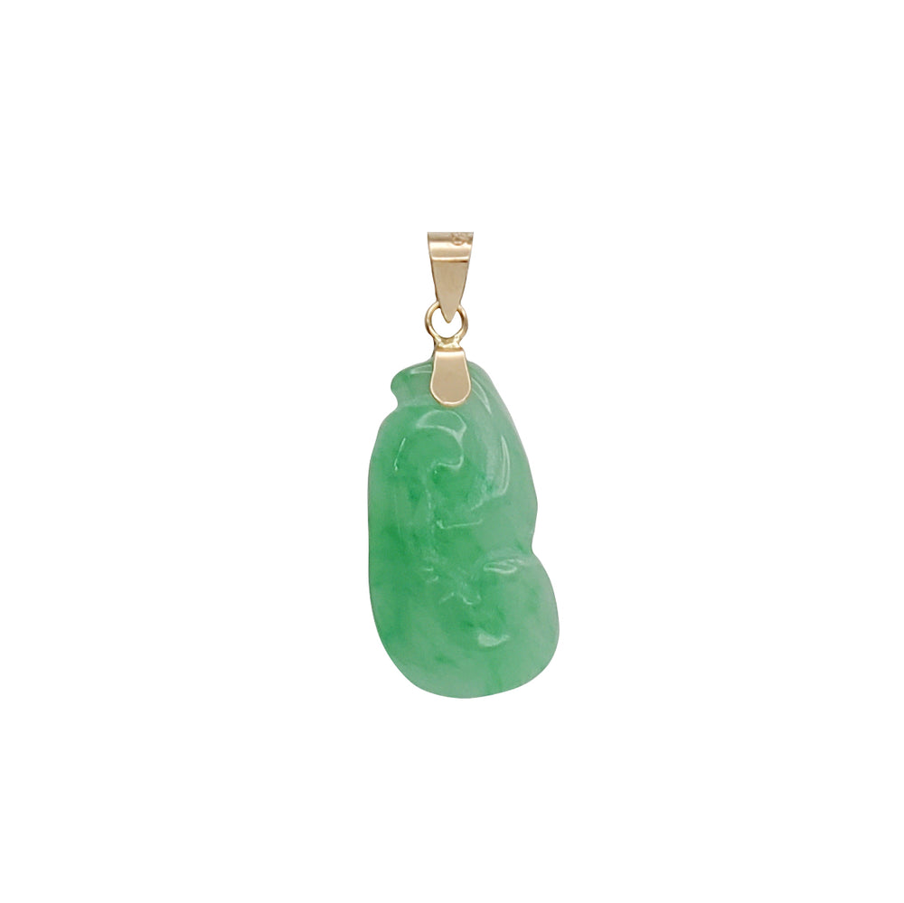 【玉如意】Light Green Jade RUYI Pendant (14K)