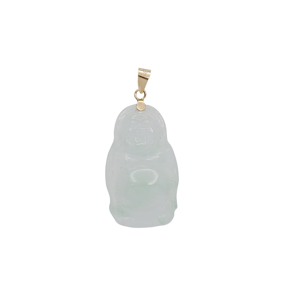Light Green Jade Buddha Pendant (14K)
