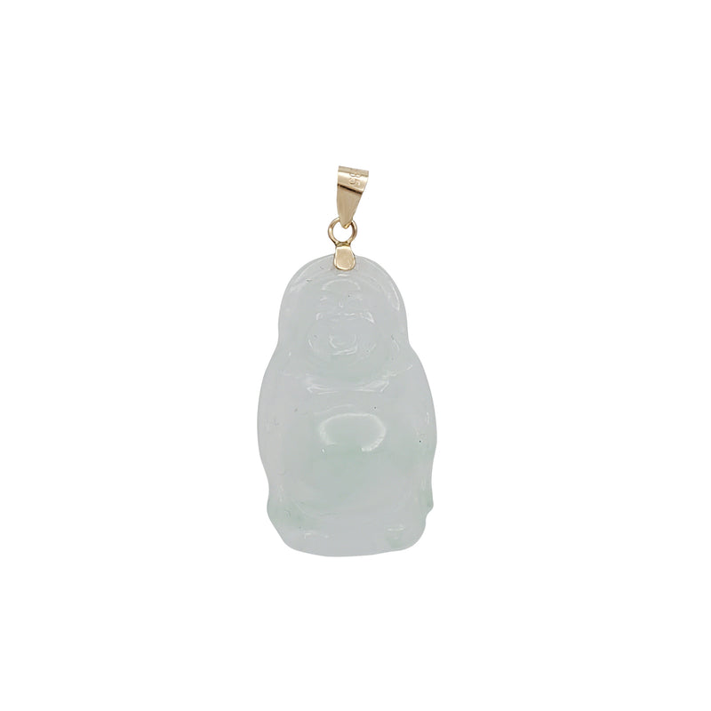 Light Green Jade Buddha Pendant (14K)