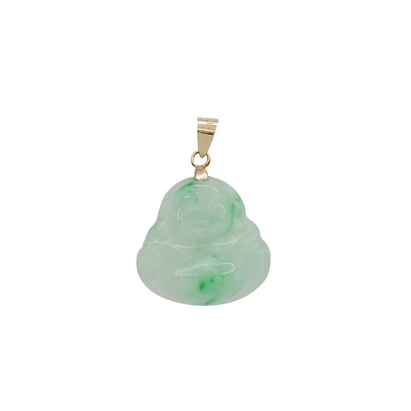 Light Green Jade Buddha Pendant (14K)