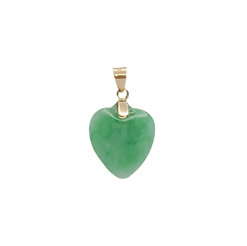 Light Green Jade Heart Pendant (14K)