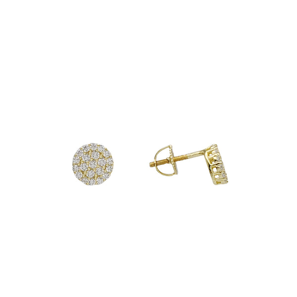 Round CZ Stud Earring (Yellow Silver)