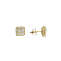 Square CZ Stud Earring (Yellow Silver)