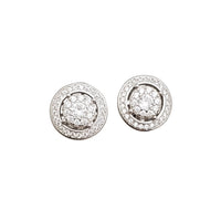 Round  CZ Stud Earring (Silver)