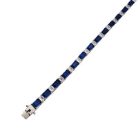 White & Dark Blue Zirconia Fancy Bracelet (Silver)