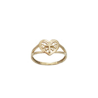 Plain Heart Cross Ring (14K)