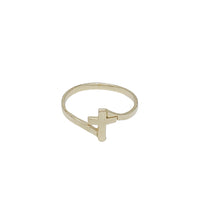 Plain Cross Bypass Ring (14K)