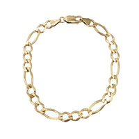 Plain Figaro Bracelet (Yellow Silver)