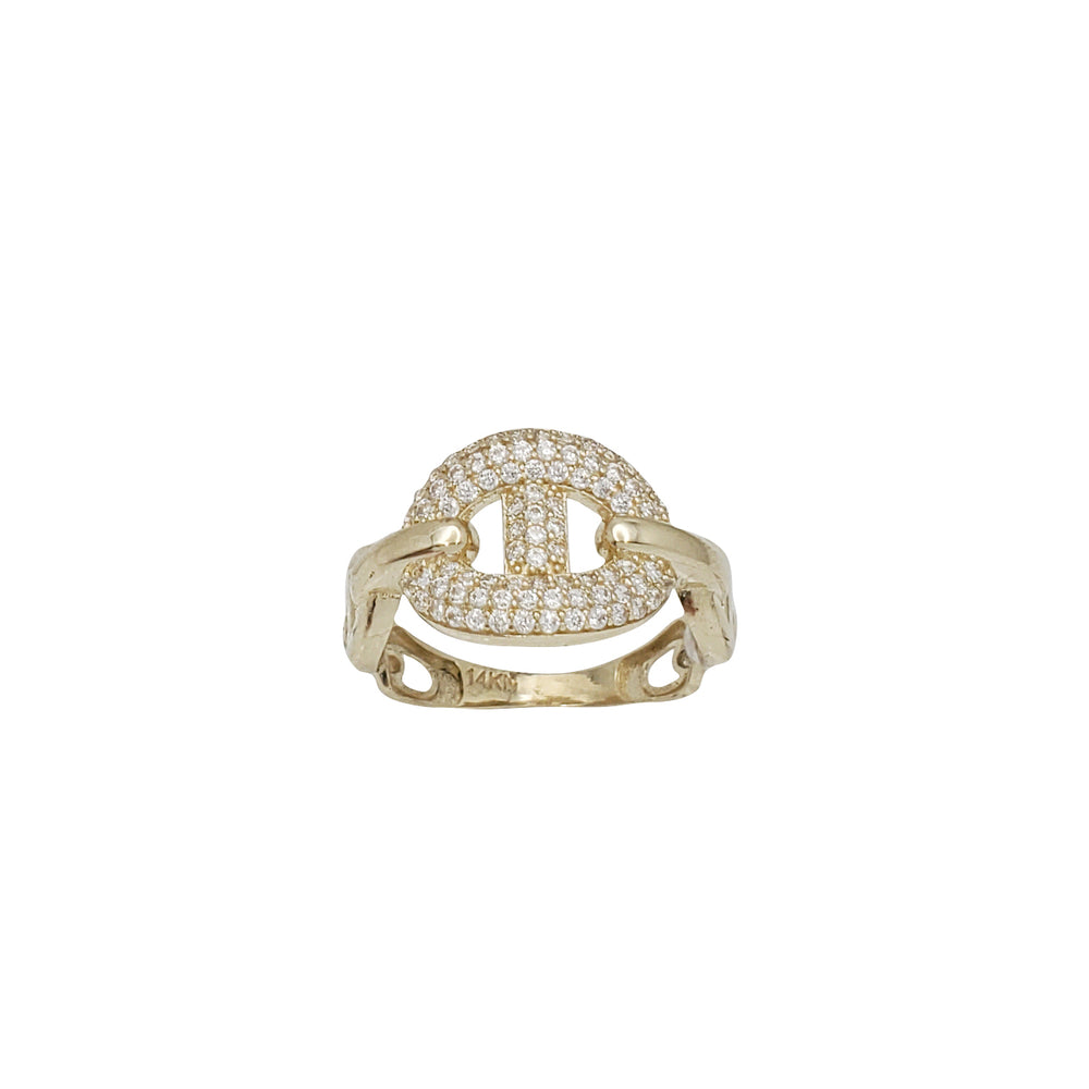 Zirconia Puffy Mariner Fancy Ring (14K)