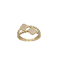 Zirconia Fancy Bypass Flower Ring (14K)
