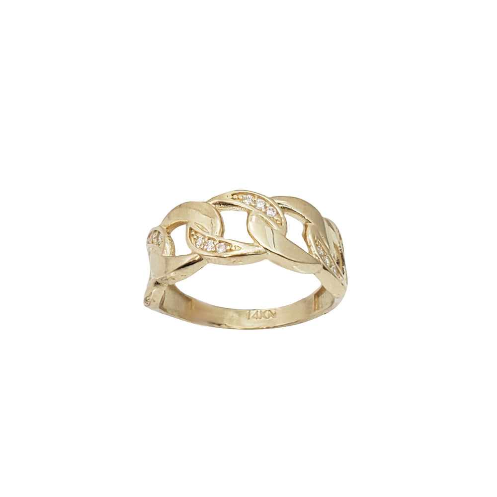 Zirconia Fancy Cuban Ring (14K)