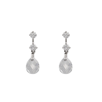 Zirconia Dangling Earrings (Silver)