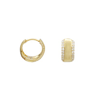 Zirconia Huggies Earrings (Yellow Silver)