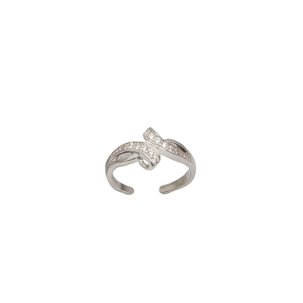 Zirconia Fancy Toe Ring (Silver)