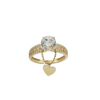 Heart Dangle Zirconia Engagement Ring (14K)