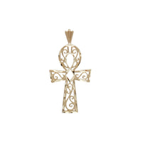 Textured Diamond Cut Ankh Pendant (14K)