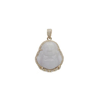 Yellow Gold Diamond Jade Buddha Pendant (14K)
