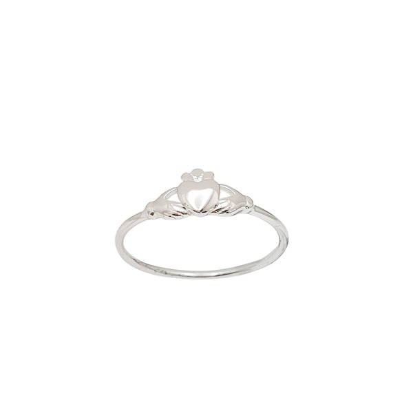 Bague Ancienne En Argent Massif 925 - Double Cœur - Taille 50 - Anneau Jonc Alliance Vintage