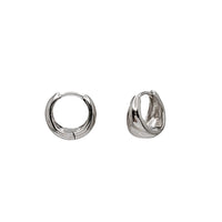 Plain Domed Huggies Earring (Silver)